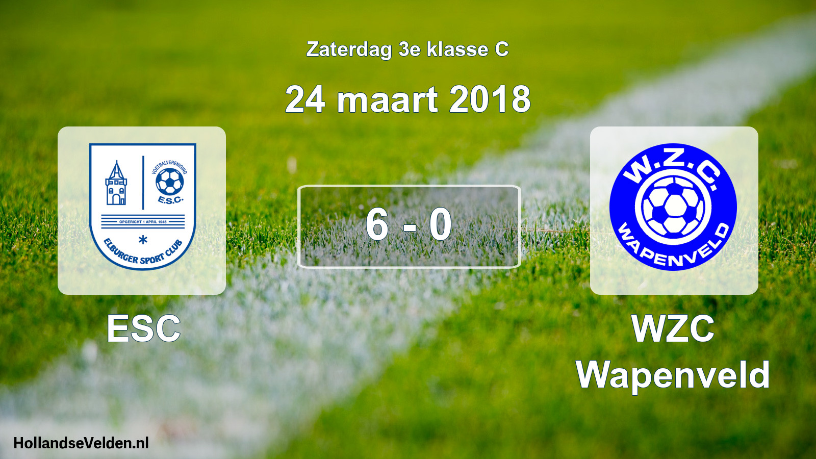 Total number of matches played: ESC - WZC Wapenveld 6 - 0 (24 March 2018)