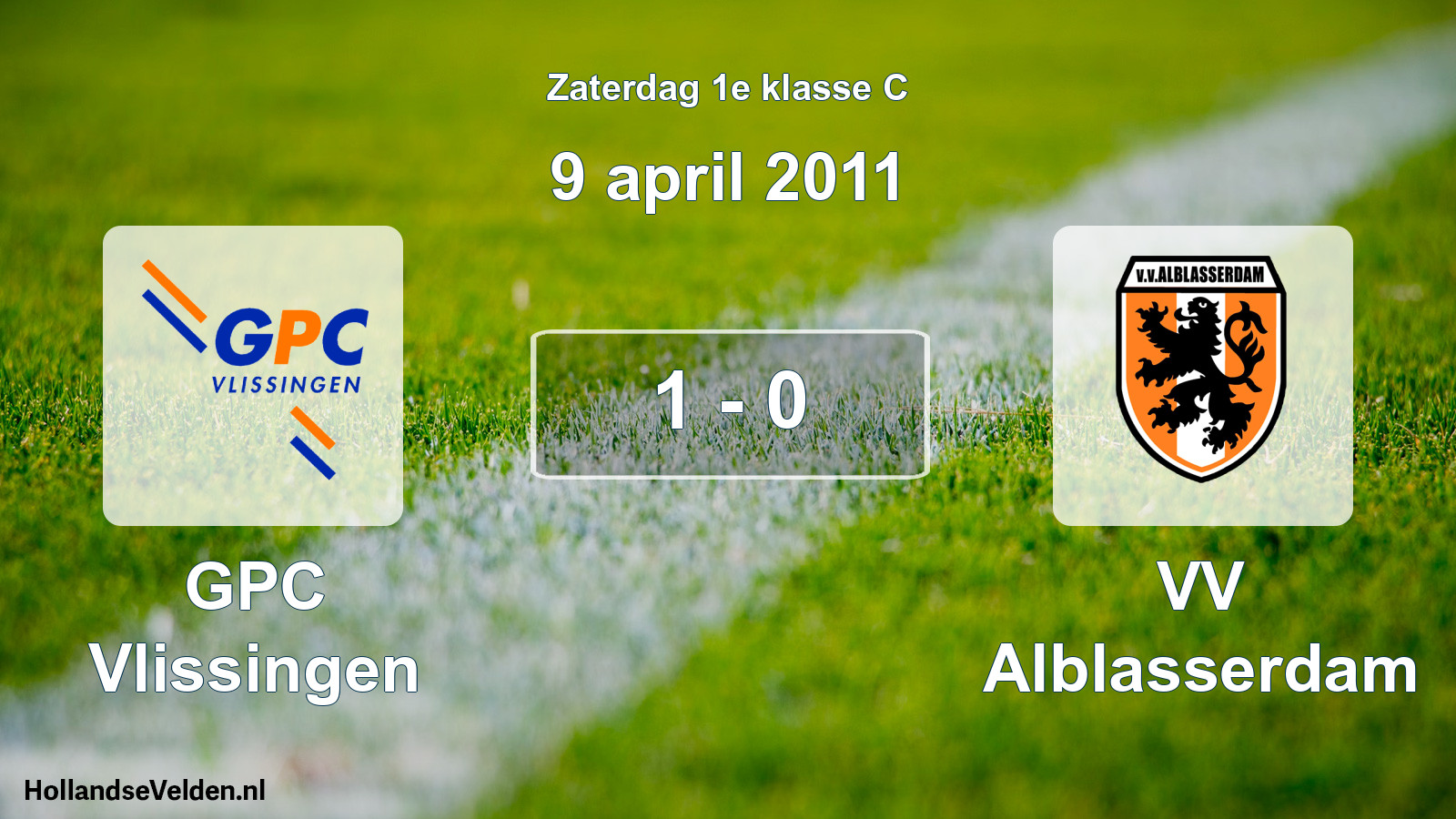Total number of matches played: GPC Vlissingen - VV Alblasserdam 1 - 0 (9 April 2011)