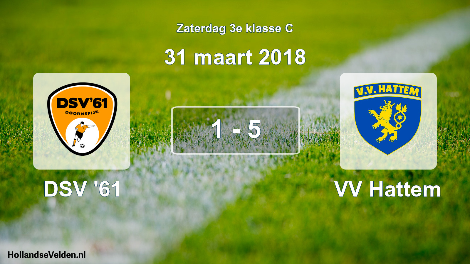 Total number of matches played: DSV '61 - VV Hattem 1 - 5 (31 March 2018)