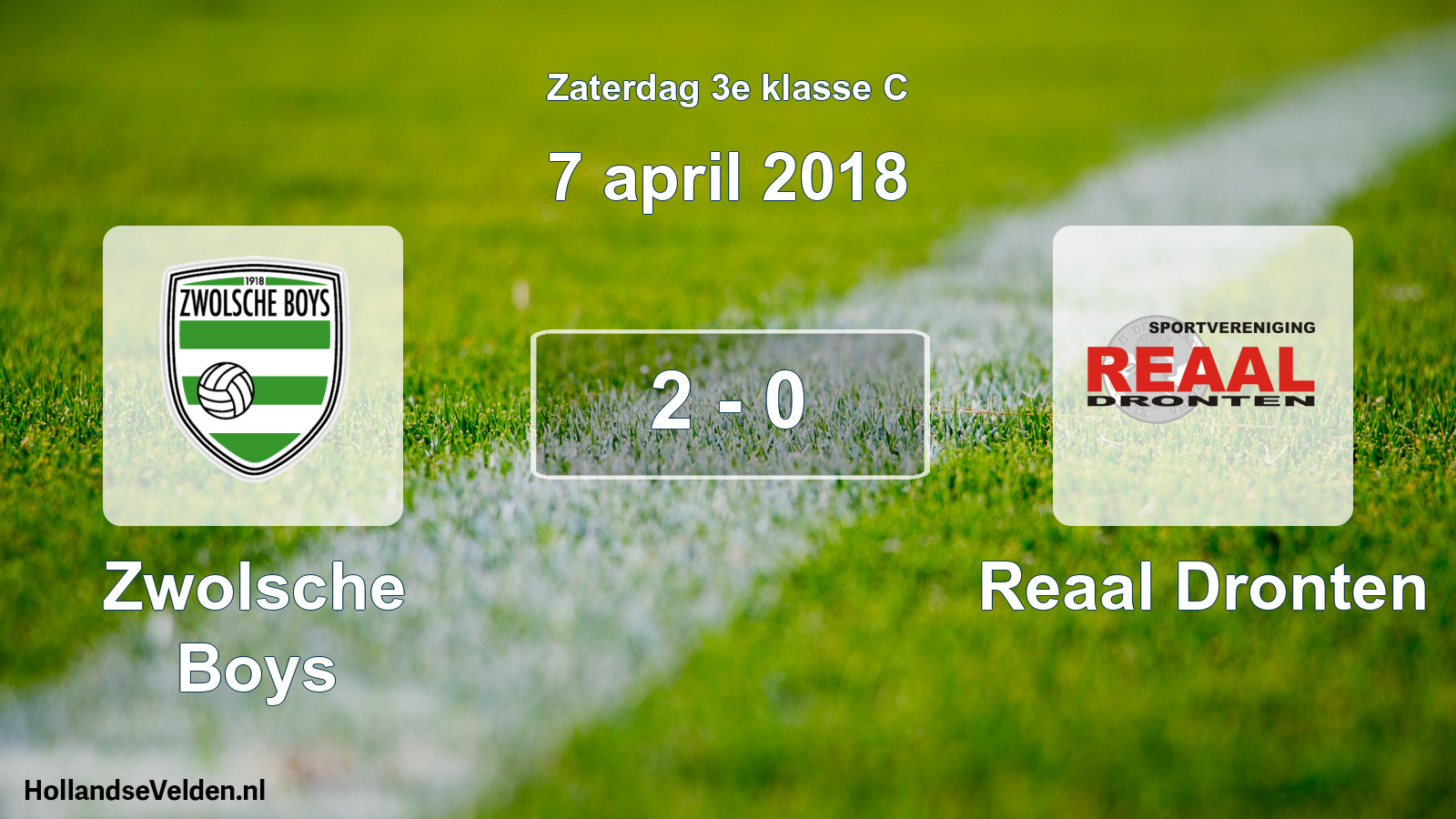 Total number of matches played: Zwolsche Boys - Reaal Dronten 2 - 0 (7 April 2018)