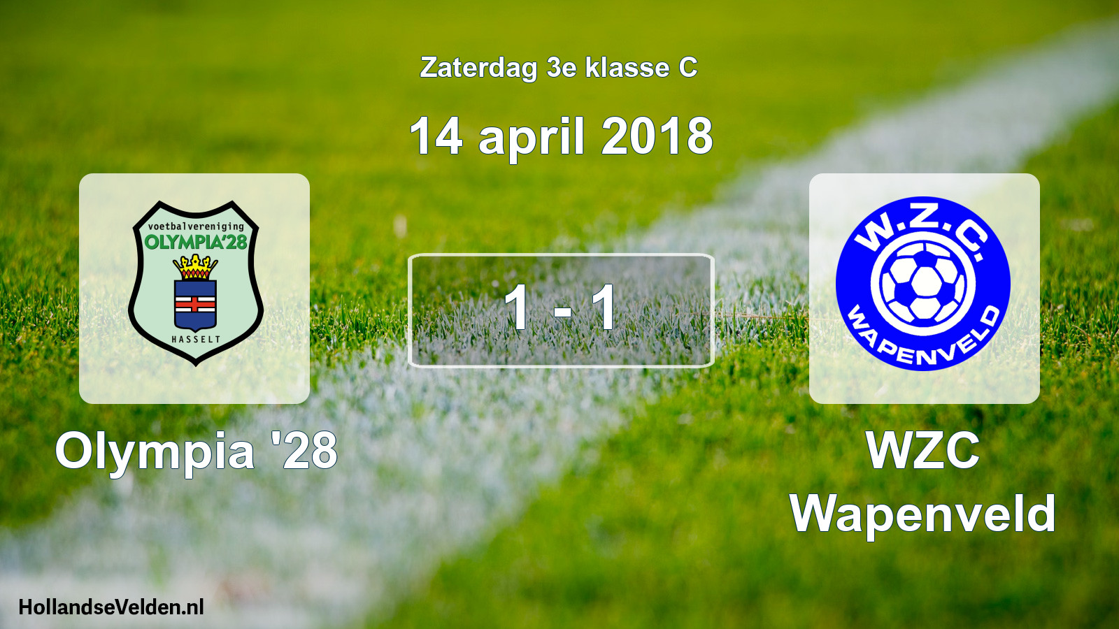 Total number of matches played: Olympia '28 - WZC Wapenveld 1 - 1 (14 April 2018)