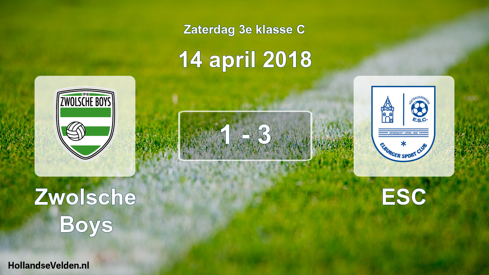 Total number of matches played: Zwolsche Boys - ESC 1 - 3 (14 April 2018)