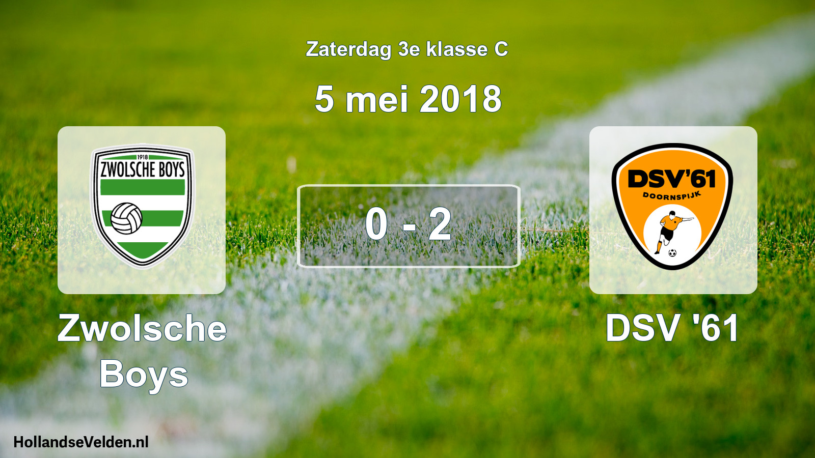 Total number of matches played: Zwolsche Boys - DSV '61 0 - 2 (5 May 2018)