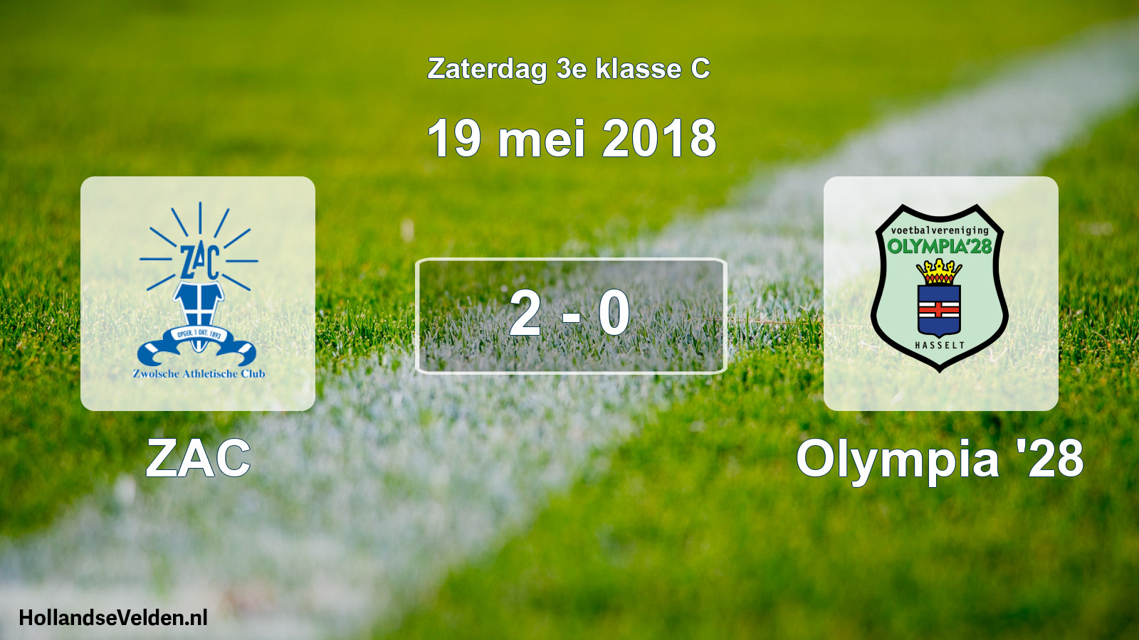 Total number of matches played: ZAC - Olympia '28 2 - 0 (19 May 2018)