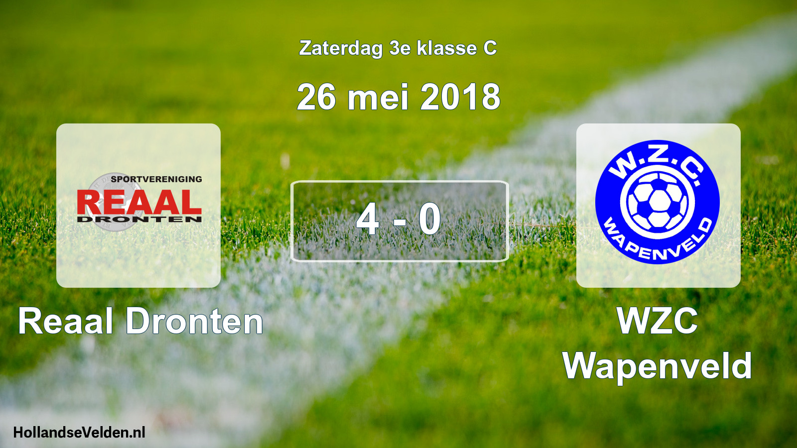 Total number of matches played: Reaal Dronten - WZC Wapenveld 4 - 0 (26 May 2018)