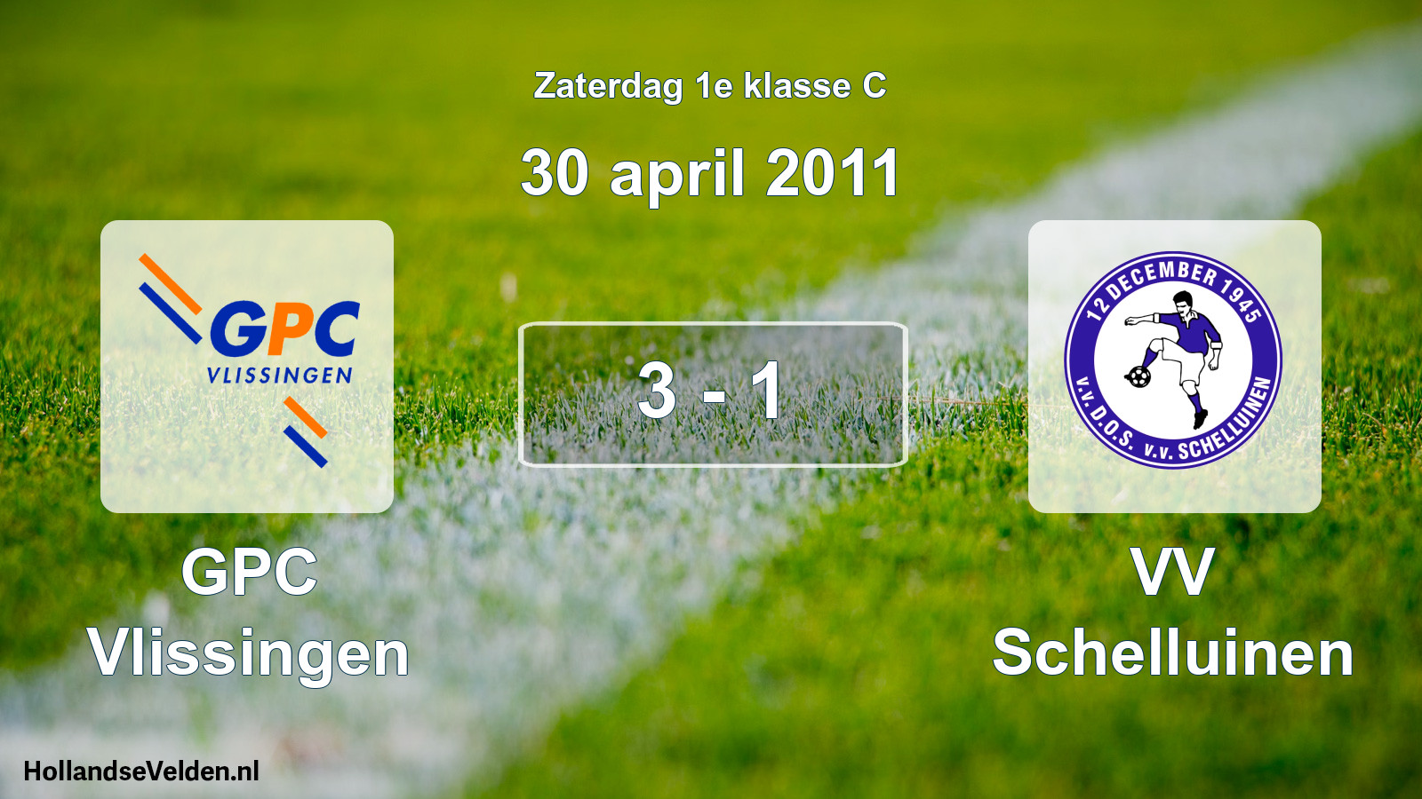 Total number of matches played: GPC Vlissingen - VV Schelluinen 3 - 1 (30 April 2011)
