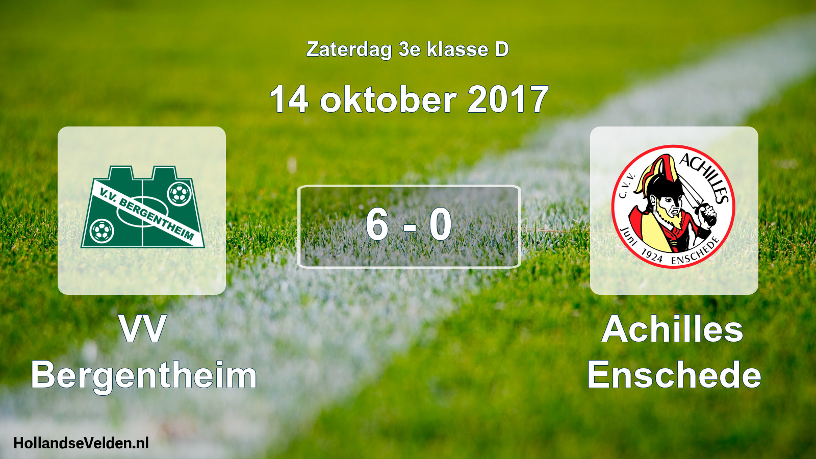 Total number of matches played: VV Bergentheim - Achilles Enschede 6 - 0 (14 October 2017)