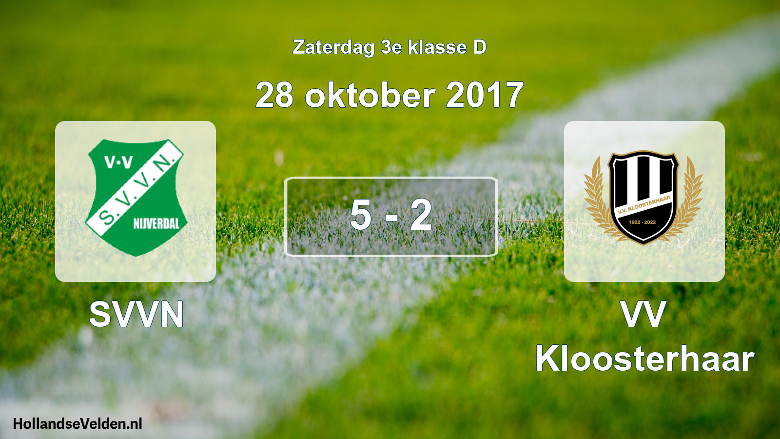 Total number of matches played: SVVN - VV Kloosterhaar 5 - 2 (28 October 2017)