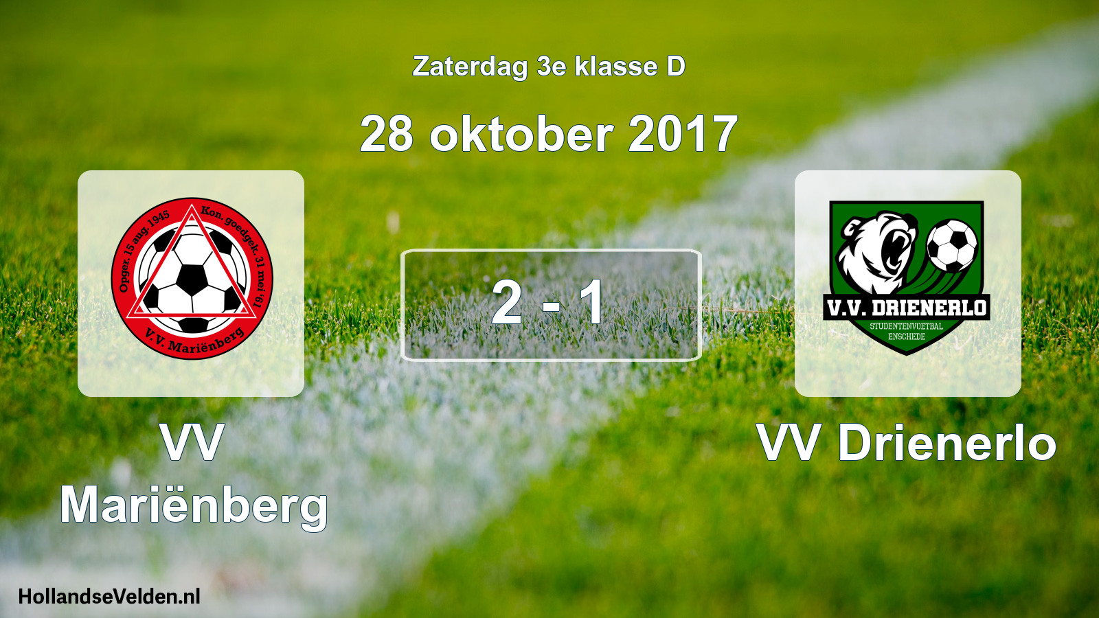 Total number of matches played: VV Mariënberg - VV Drienerlo 2 - 1 (28 October 2017)