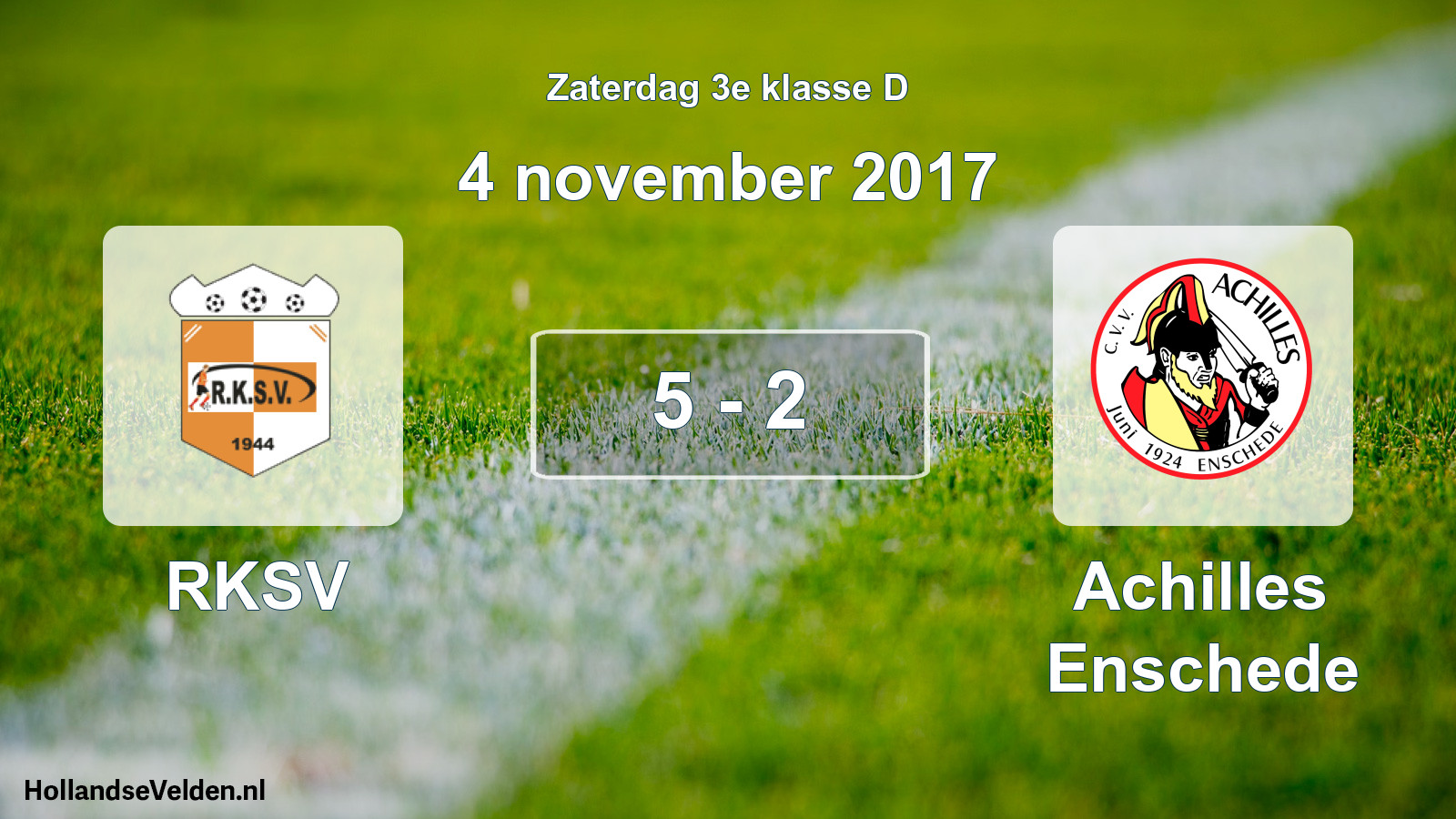 Total number of matches played: RKSV - Achilles Enschede 5 - 2 (4 November 2017)