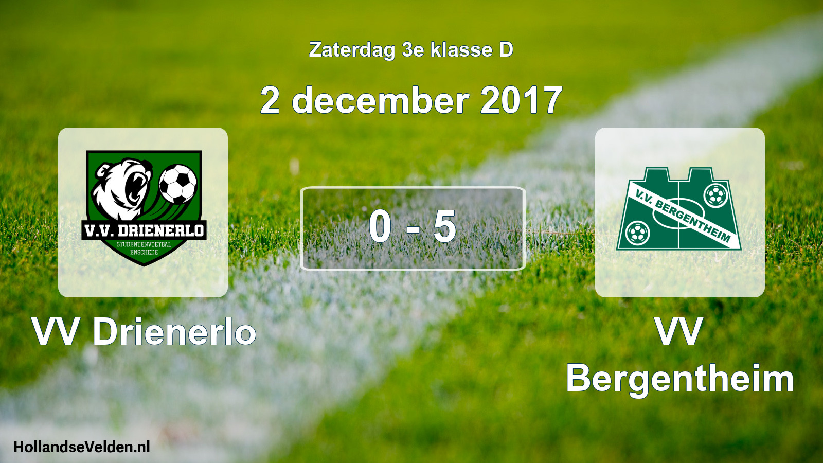 Total number of matches played: VV Drienerlo - VV Bergentheim 0 - 5 (2 December 2017)