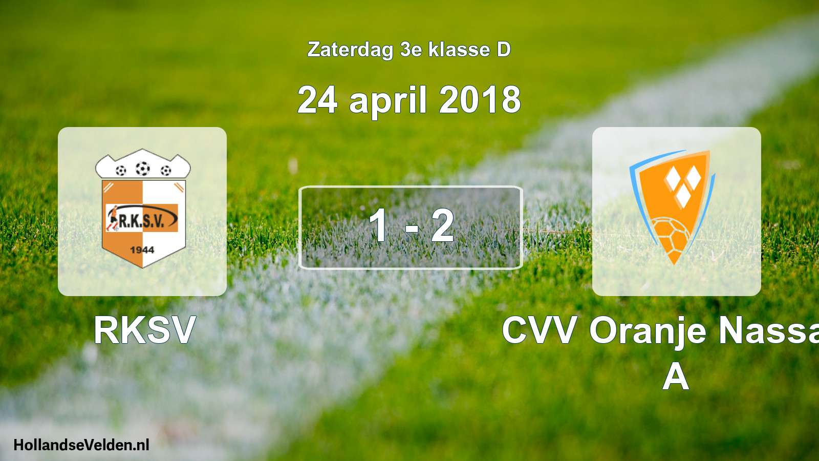 Total number of matches played: RKSV - CVV Oranje Nassau A 1 - 2 (24 April 2018)