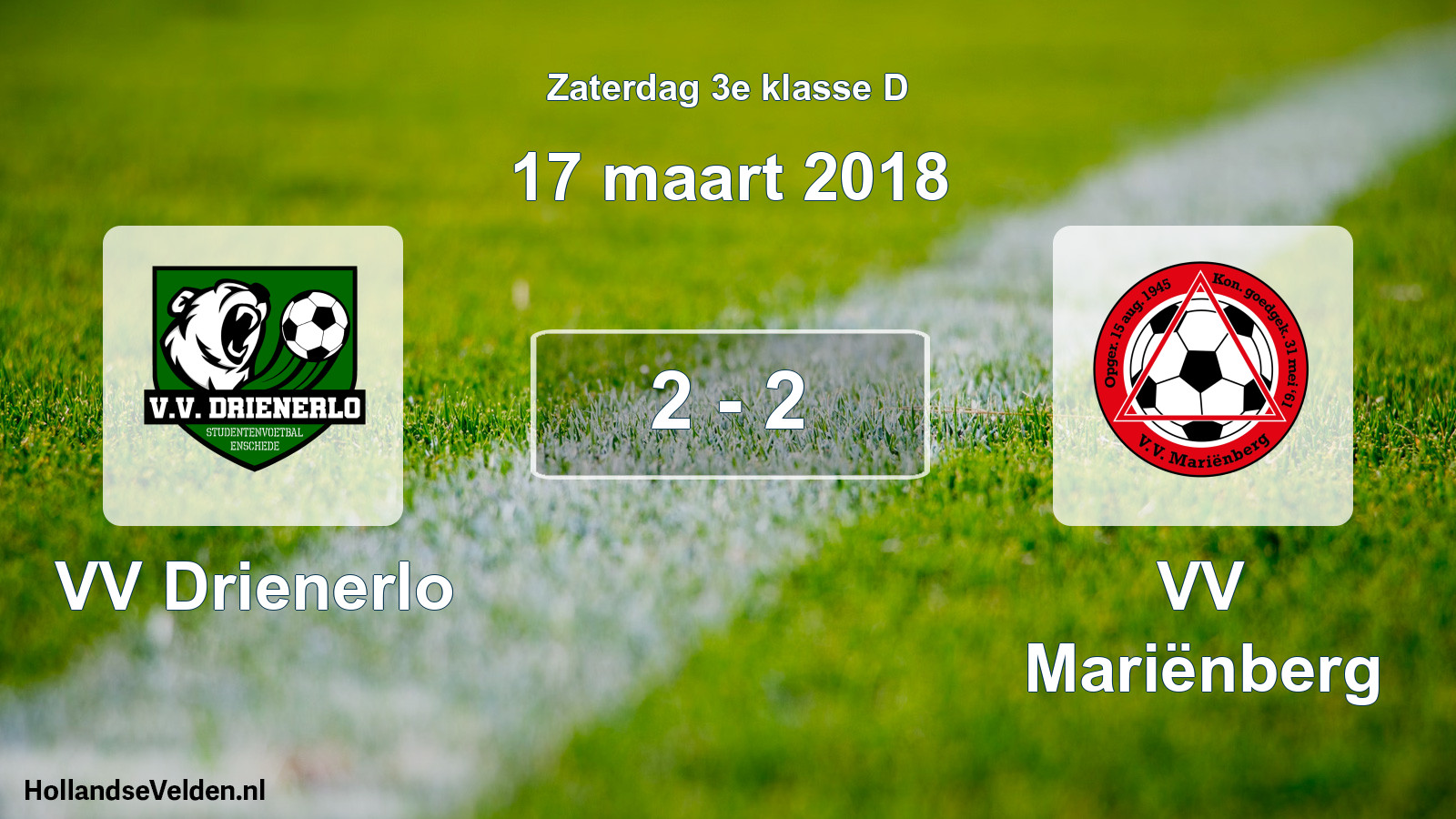 Total number of matches played: VV Drienerlo - VV Mariënberg 2 - 2 (17 March 2018)