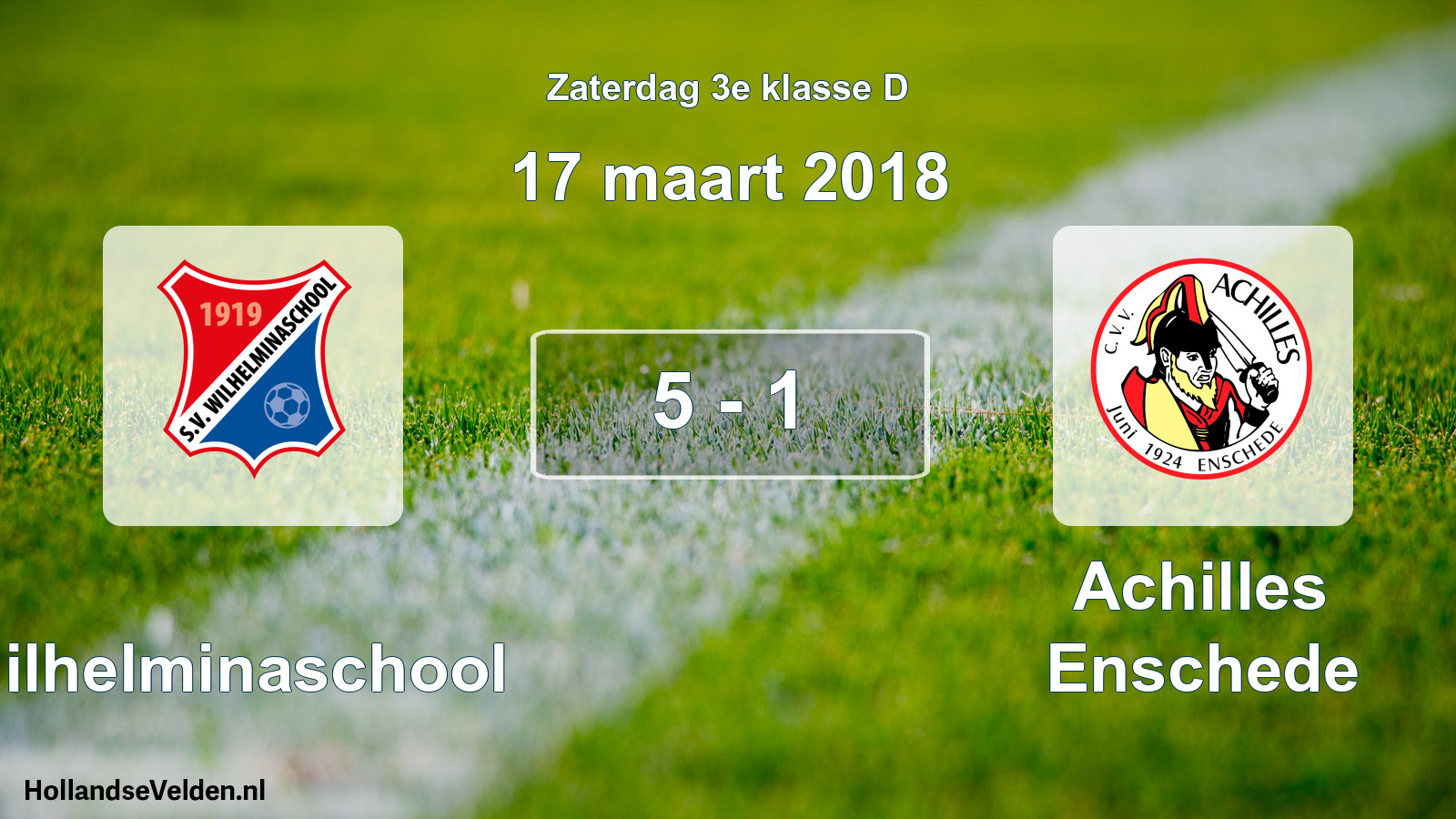 Total number of matches played: Wilhelminaschool - Achilles Enschede 5 - 1 (17 March 2018)