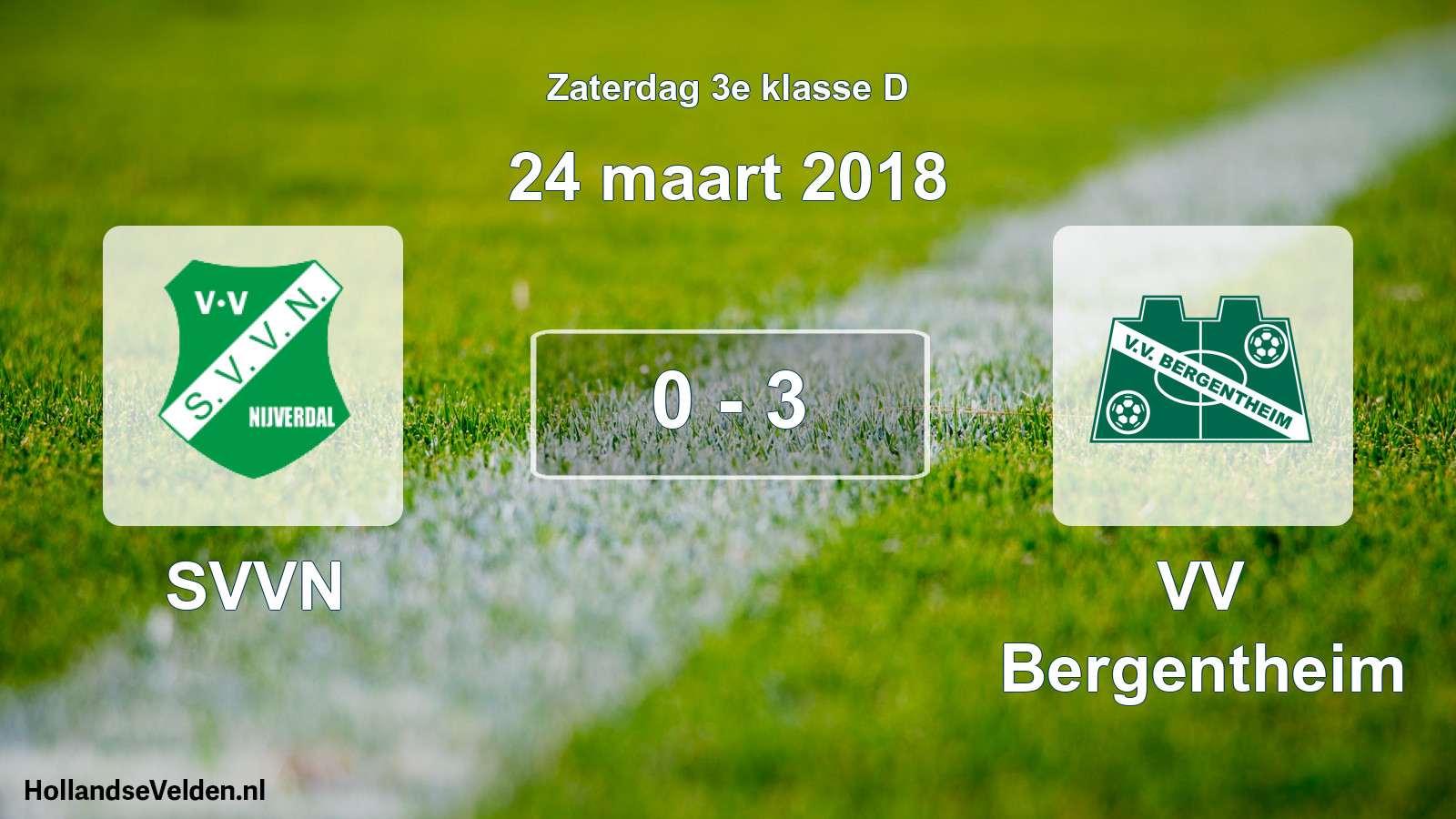 Total number of matches played: SVVN - VV Bergentheim 0 - 3 (24 March 2018)