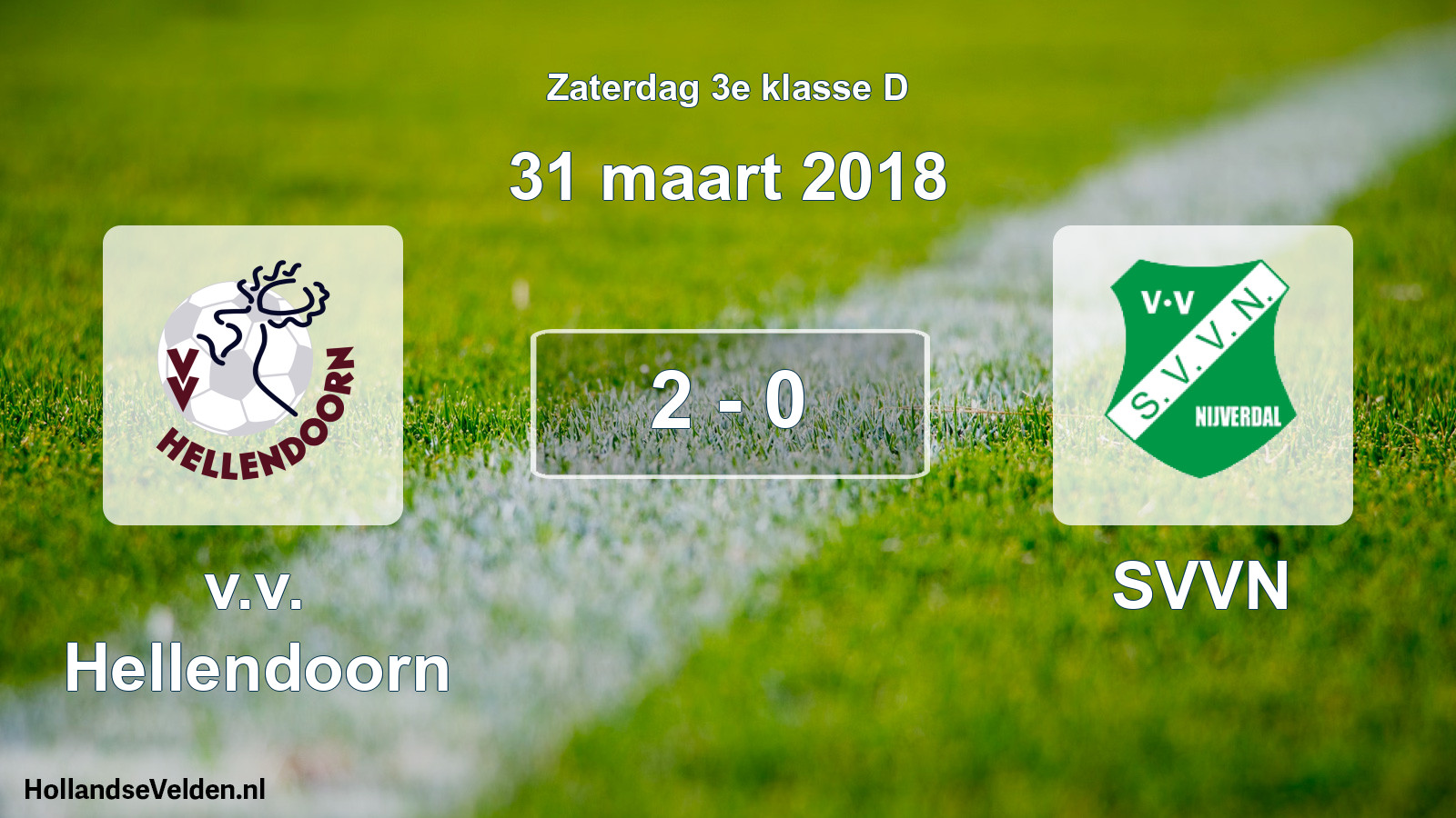 Total number of matches played: v.v. Hellendoorn - SVVN 2 - 0 (31 March 2018)