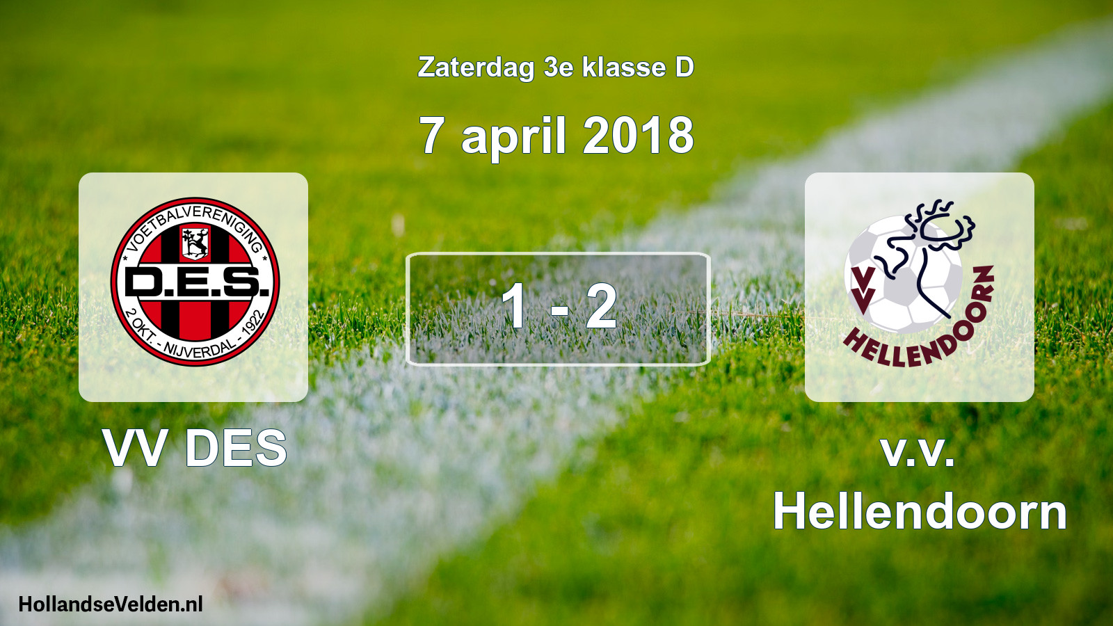 Total number of matches played: VV DES - v.v. Hellendoorn 1 - 2 (7 April 2018)
