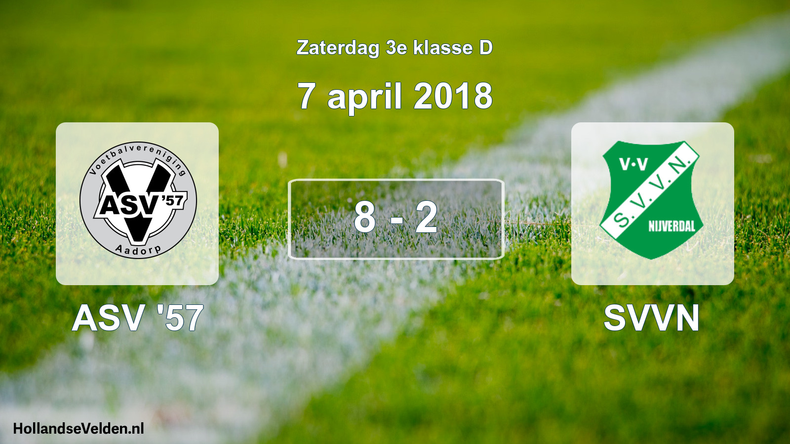 Total number of matches played: ASV '57 - SVVN 8 - 2 (7 April 2018)