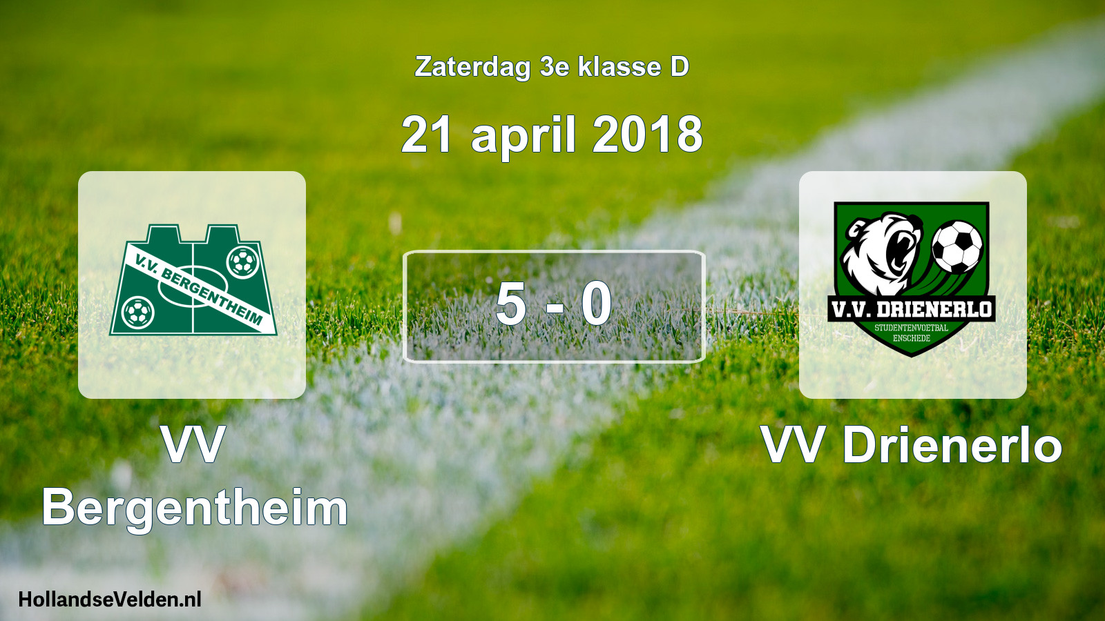 Total number of matches played: VV Bergentheim - VV Drienerlo 5 - 0 (21 April 2018)