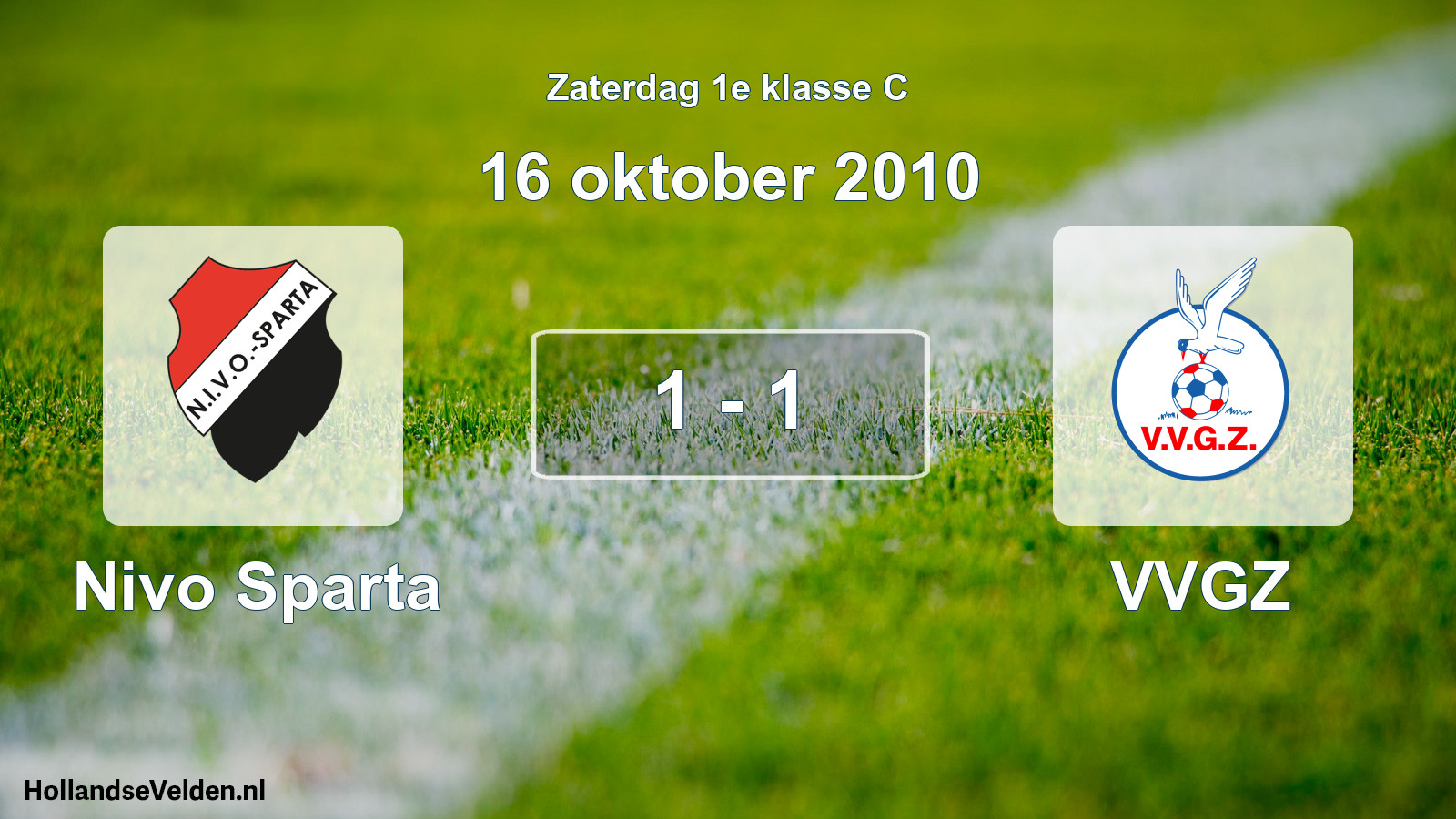 Gespeelde wedstrijd: Nivo Sparta - VVGZ 1 - 1 (16 oktober 2010)
