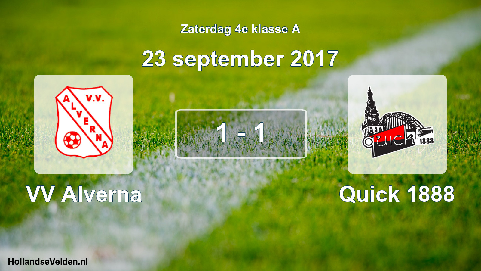Total number of matches played: VV Alverna - Quick 1888 1 - 1 (23 September 2017)