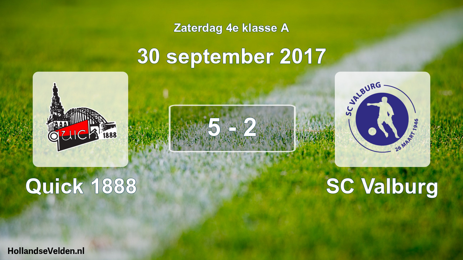 Total number of matches played: Quick 1888 - SC Valburg 5 - 2 (30 September 2017)