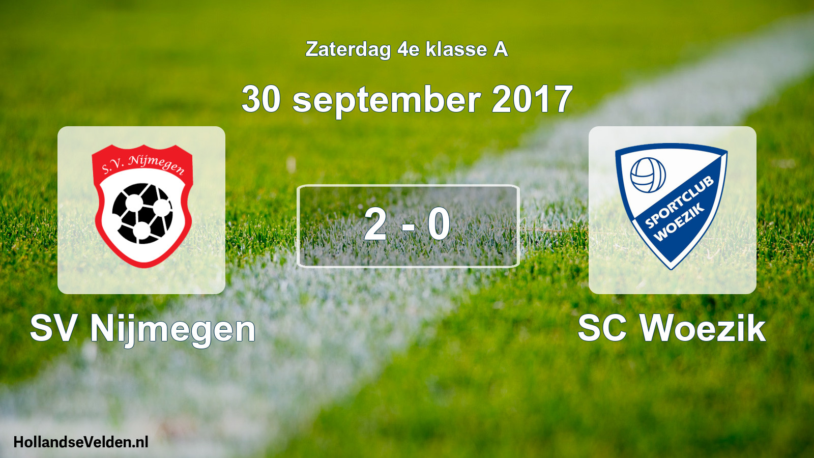 Total number of matches played: SV Nijmegen - SC Woezik 2 - 0 (30 September 2017)