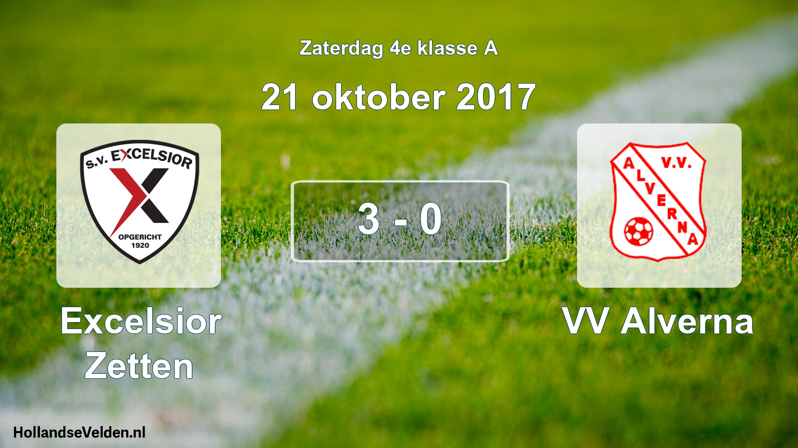 Total number of matches played: Excelsior Zetten - VV Alverna 3 - 0 (21 October 2017)