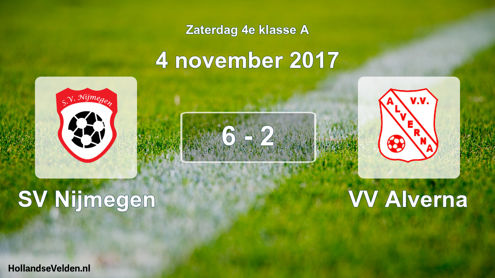 Total number of matches played: SV Nijmegen - VV Alverna 6 - 2 (4 November 2017)