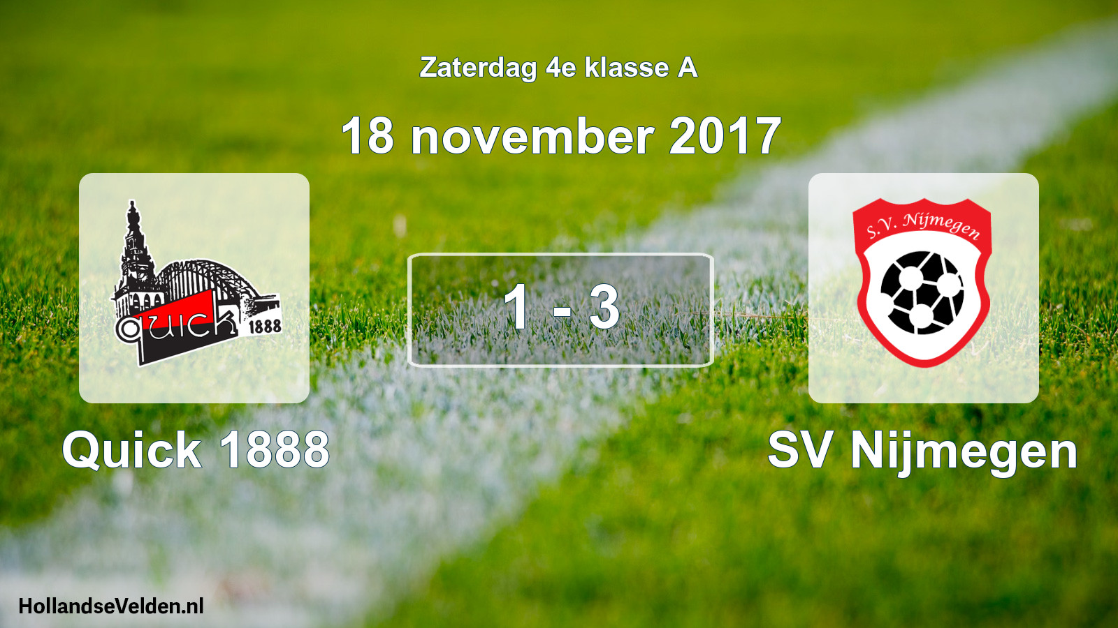 Total number of matches played: Quick 1888 - SV Nijmegen 1 - 3 (18 November 2017)