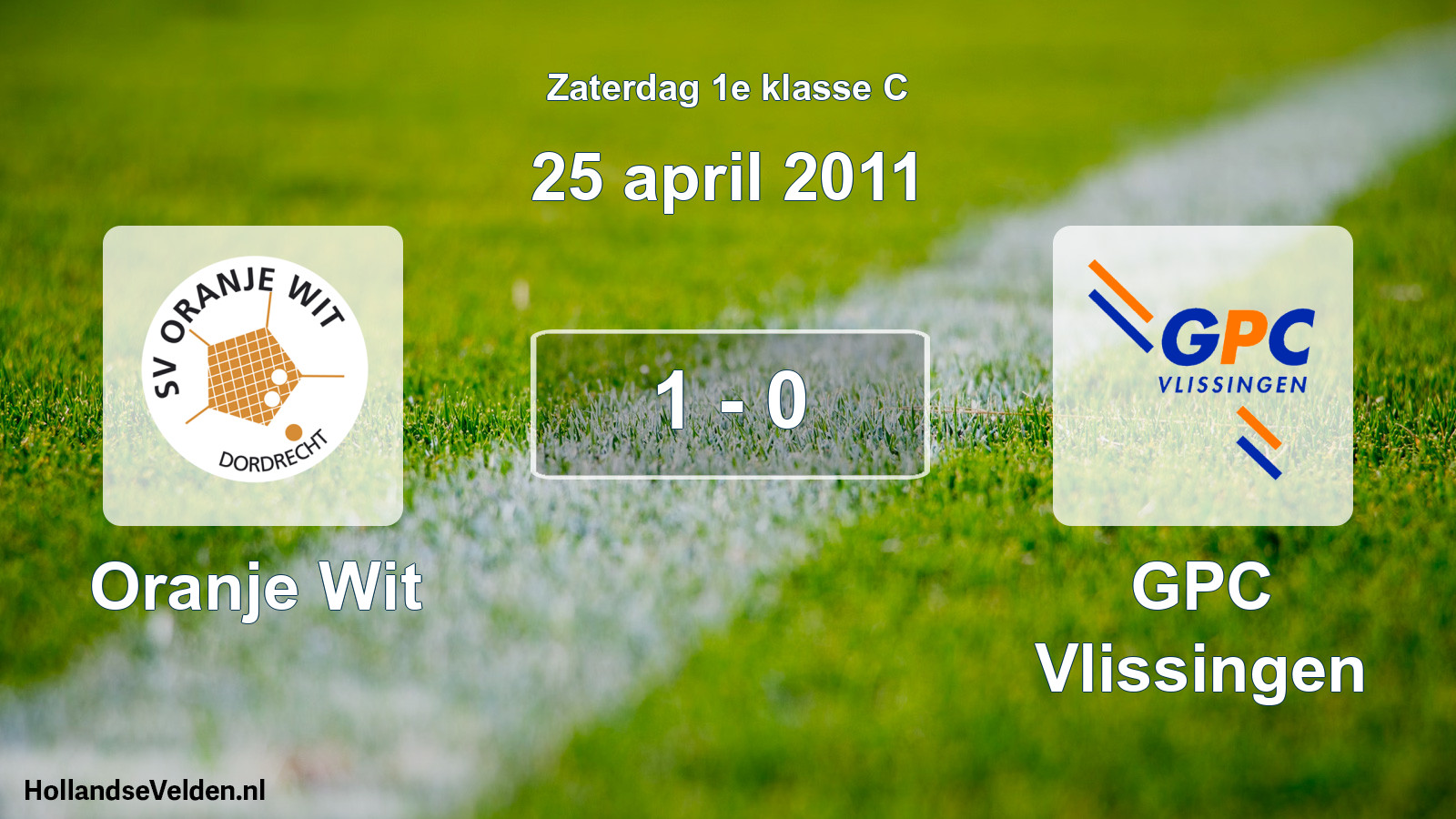 Total number of matches played: Oranje Wit - GPC Vlissingen 1 - 0 (25 April 2011)