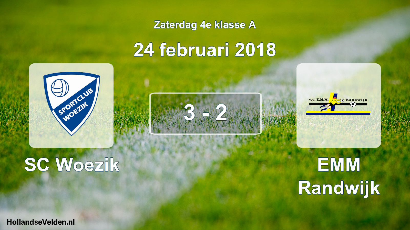 Total number of matches played: SC Woezik - EMM Randwijk 3 - 2 (24 February 2018)