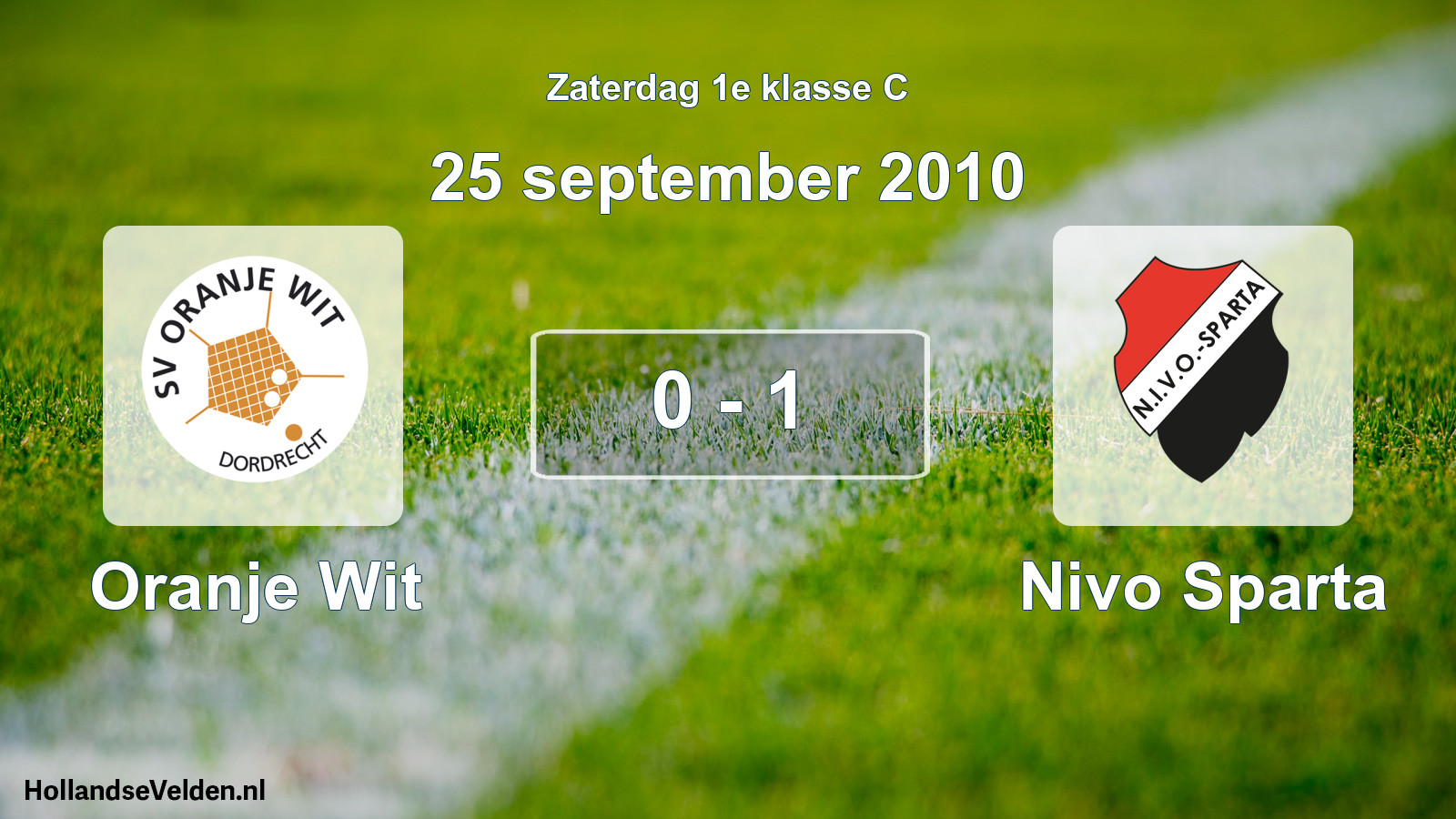 Total number of matches played: Oranje Wit - Nivo Sparta 0 - 1 (25 September 2010)