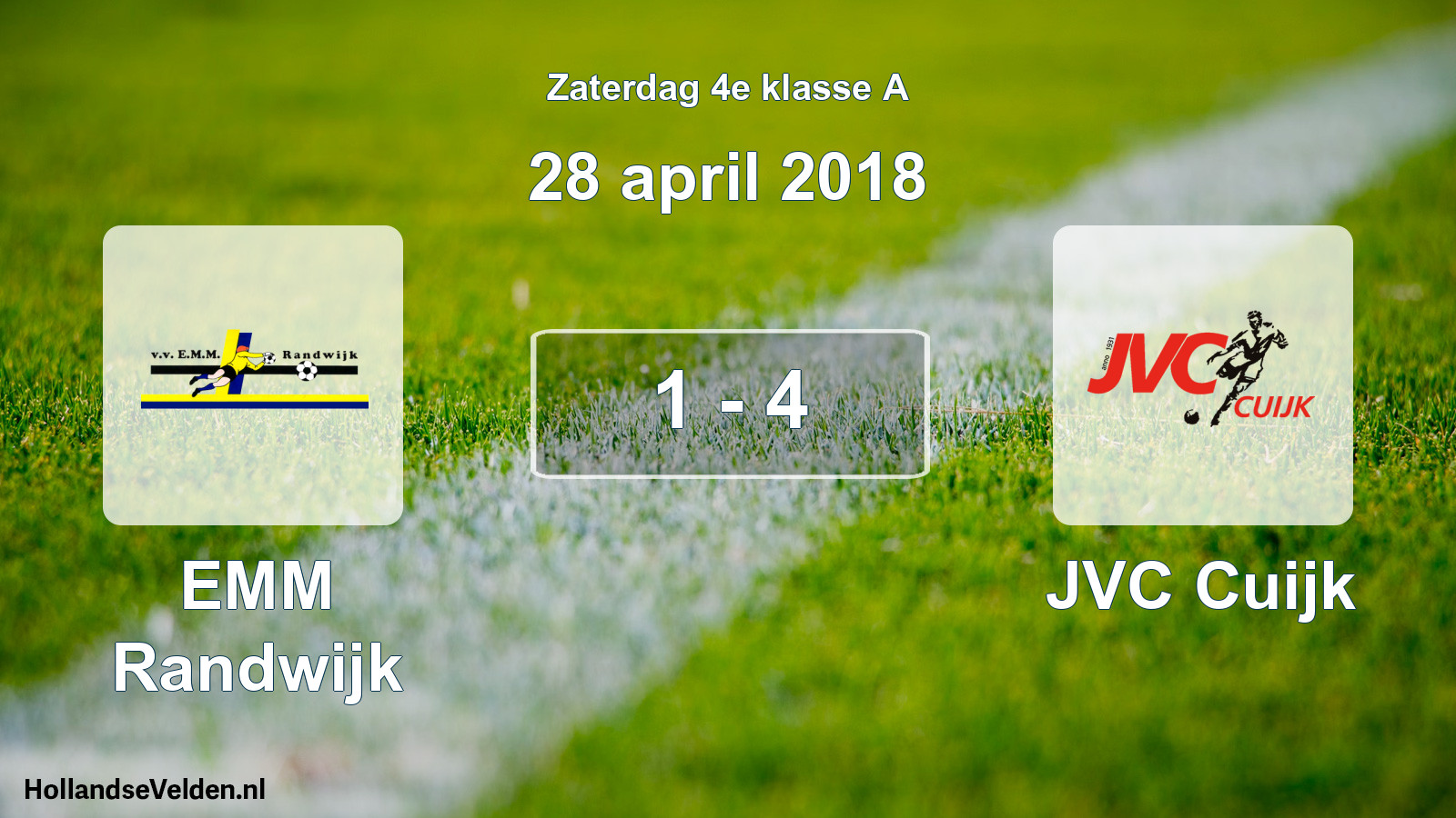 Total number of matches played: EMM Randwijk - JVC Cuijk 1 - 4 (28 April 2018)