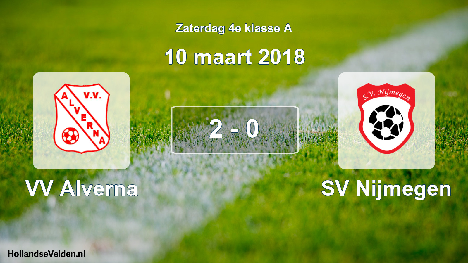 Total number of matches played: VV Alverna - SV Nijmegen 2 - 0 (10 March 2018)