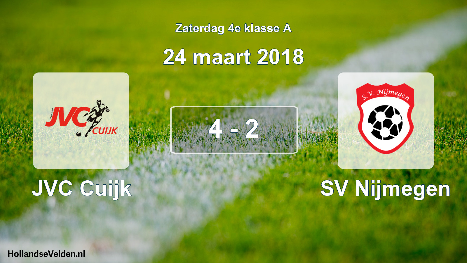 Total number of matches played: JVC Cuijk - SV Nijmegen 4 - 2 (24 March 2018)