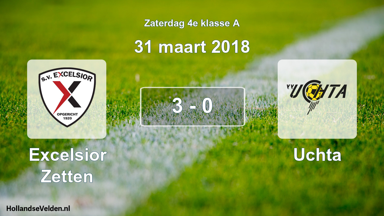 Total number of matches played: Excelsior Zetten - Uchta 3 - 0 (31 March 2018)