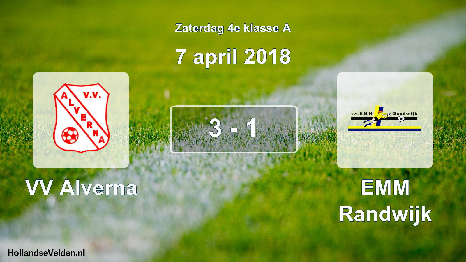 Total number of matches played: VV Alverna - EMM Randwijk 3 - 1 (7 April 2018)