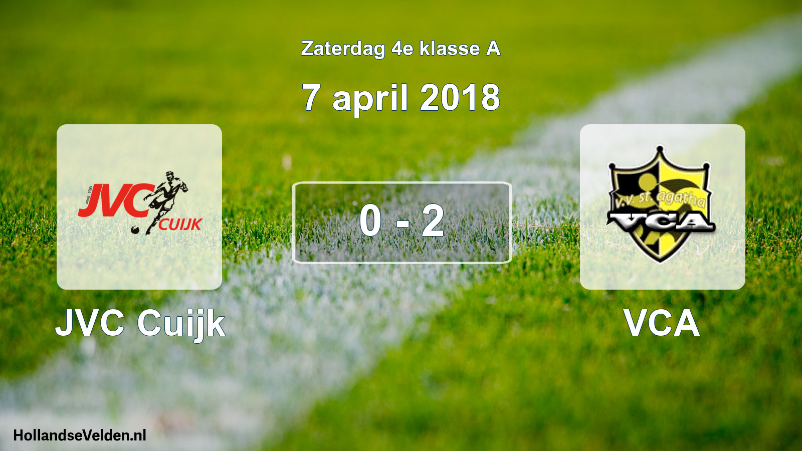 Total number of matches played: JVC Cuijk - VCA 0 - 2 (7 April 2018)