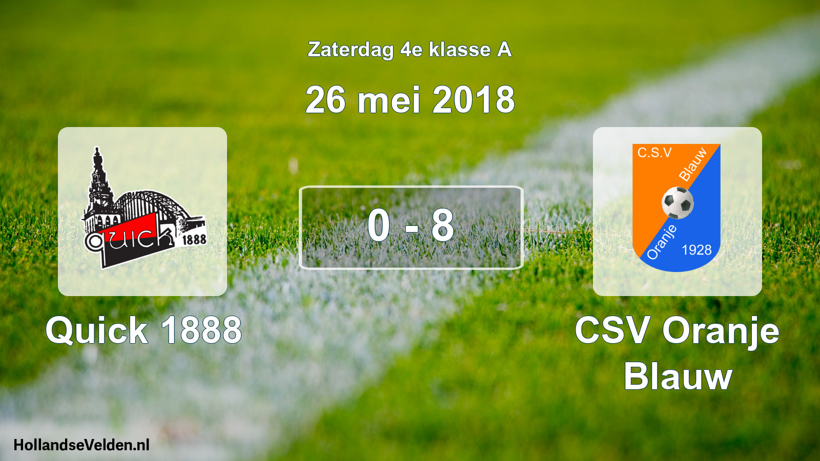 Total number of matches played: Quick 1888 - CSV Oranje Blauw 0 - 8 (26 May 2018)