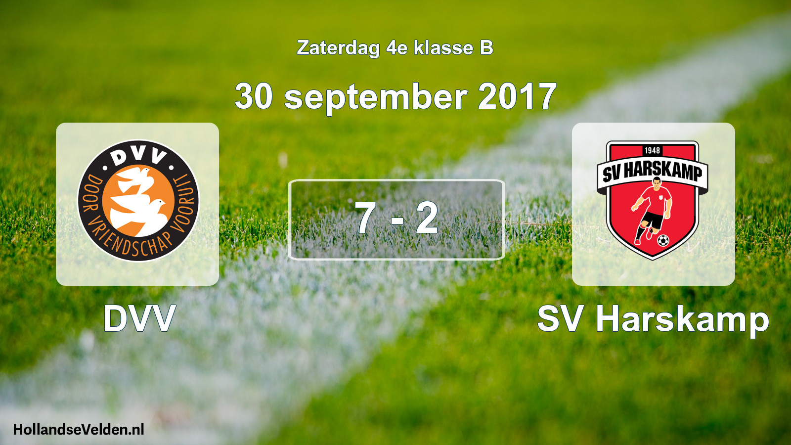Total number of matches played: DVV - SV Harskamp 7 - 2 (30 September 2017)