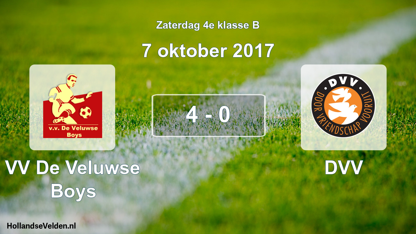 Total number of matches played: VV De Veluwse Boys - DVV 4 - 0 (7 October 2017)