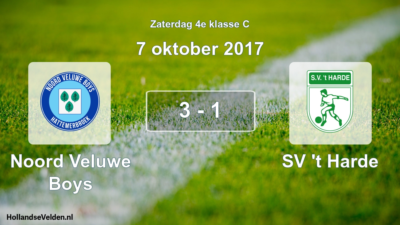 Total number of matches played: Noord Veluwe Boys - SV 't Harde 3 - 1 (7 October 2017)