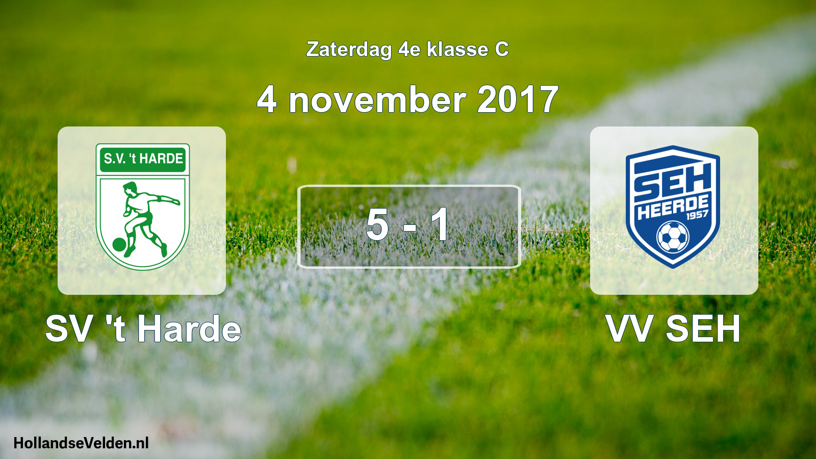 Total number of matches played: SV 't Harde - VV SEH 5 - 1 (4 November 2017)