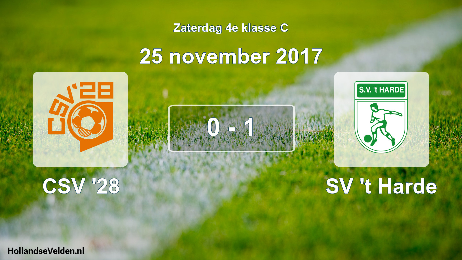 Total number of matches played: CSV '28 - SV 't Harde 0 - 1 (25 November 2017)