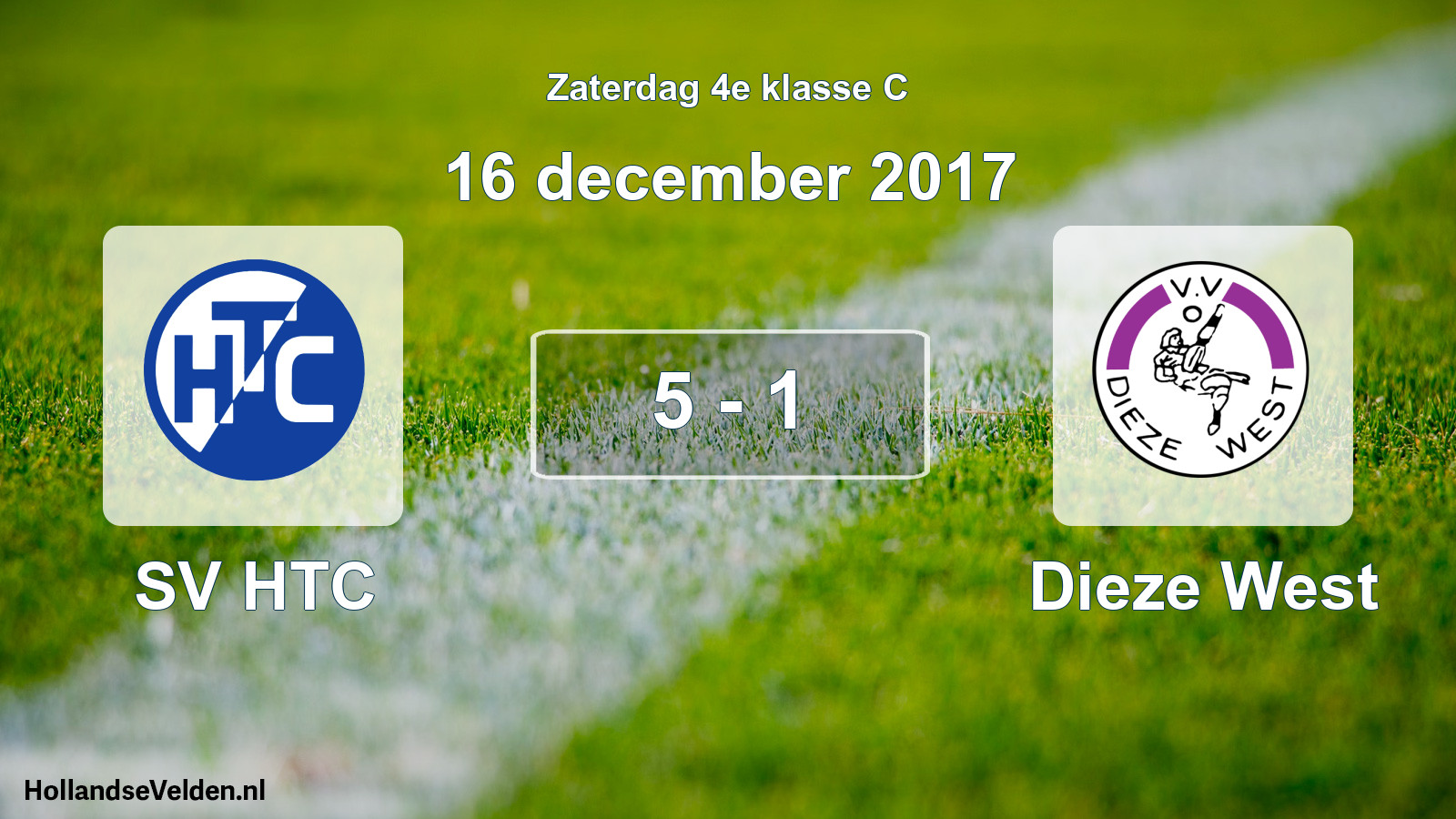 Total number of matches played: SV HTC - Dieze West 5 - 1 (16 December 2017)