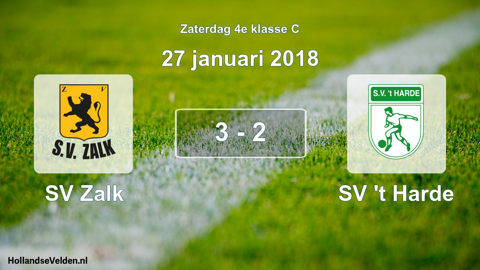 Total number of matches played: SV Zalk - SV 't Harde 3 - 2 (27 January 2018)