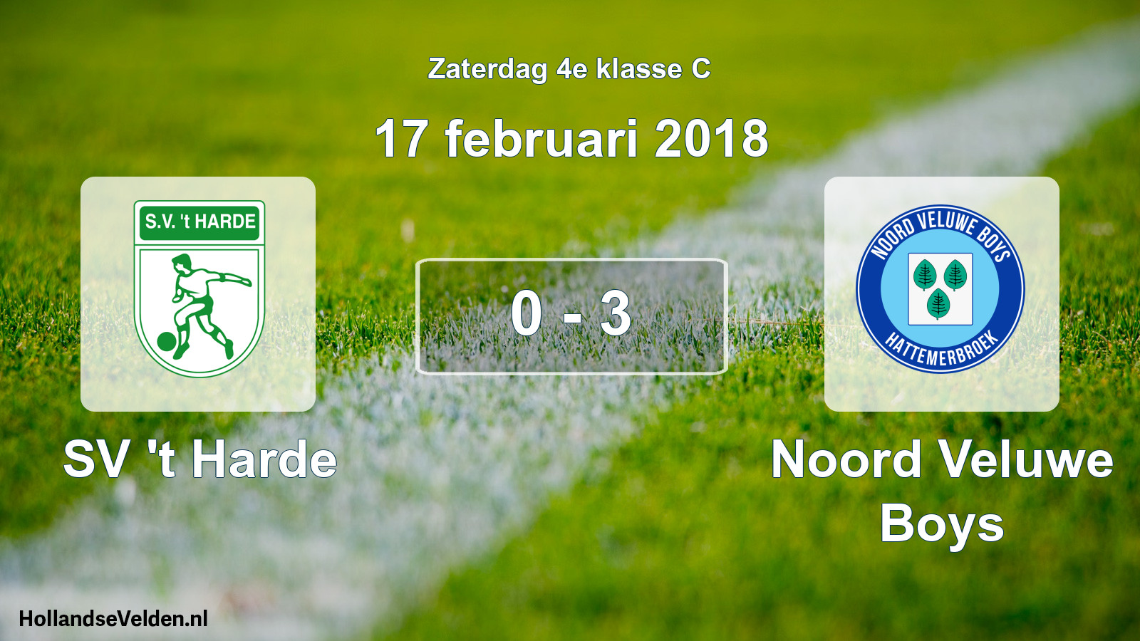 Total number of matches played: SV 't Harde - Noord Veluwe Boys 0 - 3 (17 February 2018)