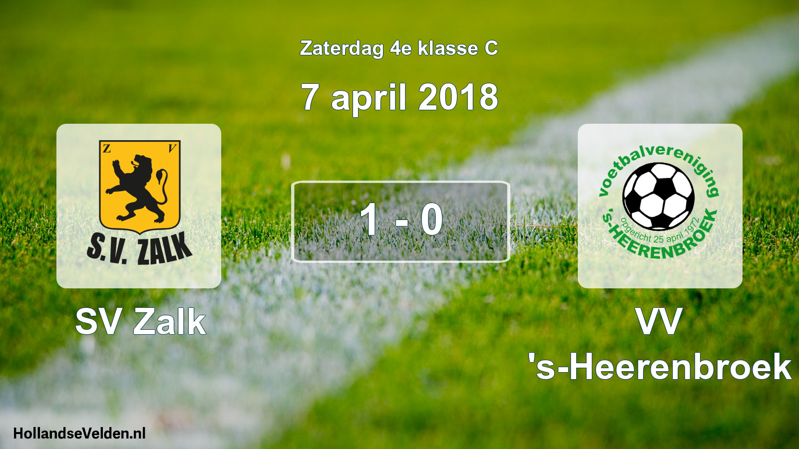 Total number of matches played: SV Zalk - VV 's-Heerenbroek 1 - 0 (7 April 2018)