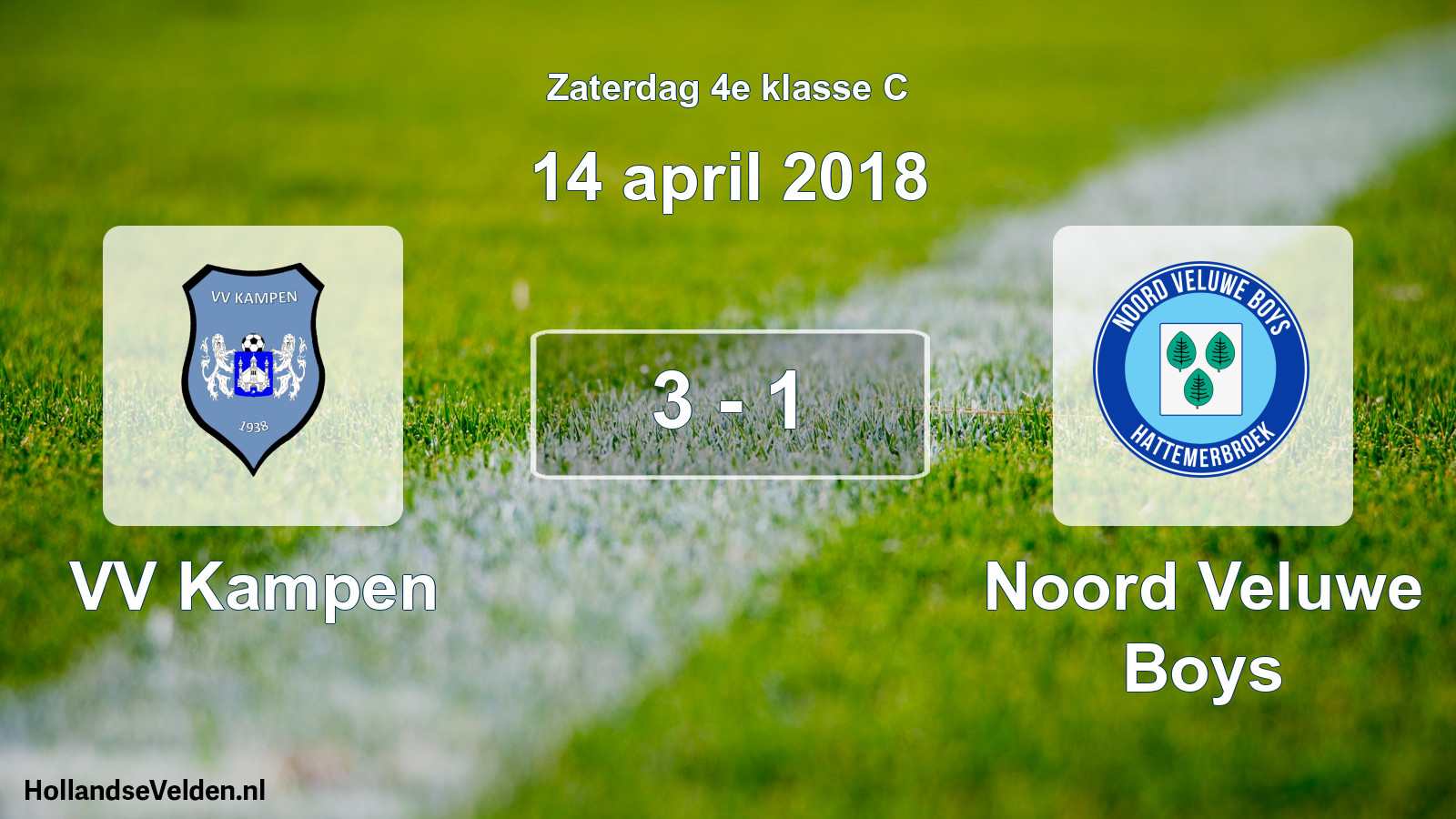 Total number of matches played: VV Kampen - Noord Veluwe Boys 3 - 1 (14 April 2018)